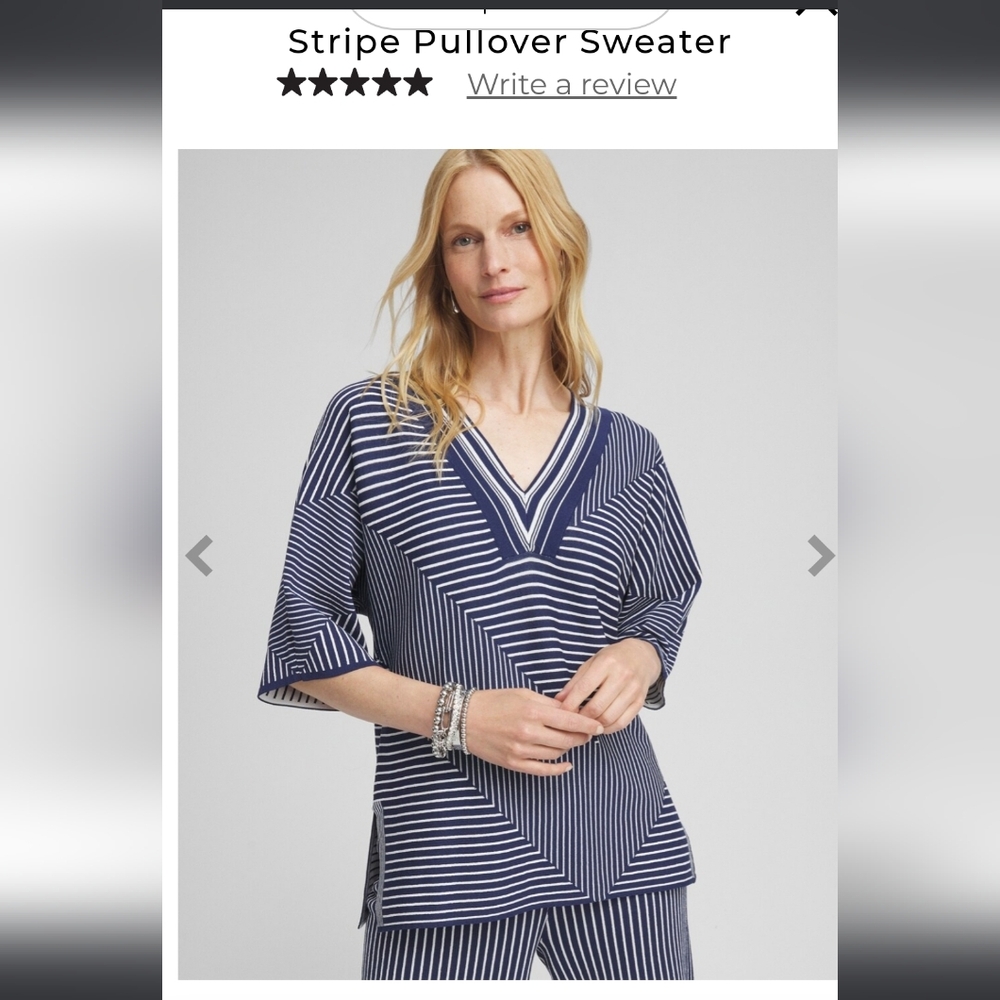 NWT Striped Sweater Top‎ sz 4 by Chico's